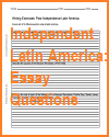 Independent Latin America Essay Questions