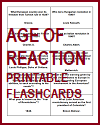 Age of Reaction Printable Flashcards