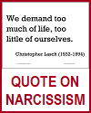 Lasch Quote on Narcissism