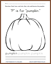 "P" is for "Pumpkin" Worksheet