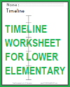 Blank Timeline Worksheet for Lower Elementary