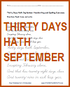 Thirty Days Hath September Handwriting Printables in Print or Cursive