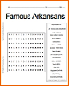 Famous Arkansans Word Search Puzzle