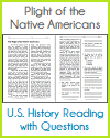 Plight of the Native Americans Reading with Questions