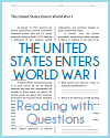 U.S. Enters World War I Reading with Questions