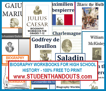 Free Printable Biography Workbooks for High School History Students