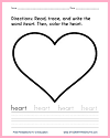 Heart Coloring Page with Writing Practice