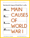 M.A.I.N. Causes of World War I Worksheet