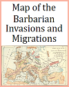 Roman Empire Map of 376 C.E. with Barbarian Migrations