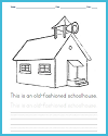 Old-Fashioned Schoolhouse Coloring Page