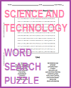 Science and Technology Word Search Puzzle