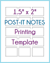 1.5" x 2" Post-It Notes Printing Template