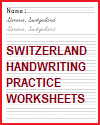 Switzerland Handwriting Practice Worksheets
