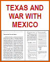 Texas and War with Mexico Reading with Questions