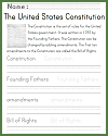 U.S. Constitution Handwriting Practice Worksheet