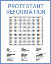 Protestant Reformation Word Search Puzzle