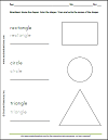 Shapes Worksheet: Rectangle, Circle, and Triangle