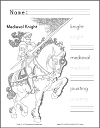 Medieval Knight Coloring and Writing Sheet