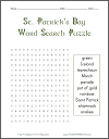 St. Patrick's Day Word Search Puzzle for Primary Grades