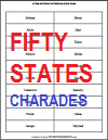 Fifty States Charades Quiz Game Cards