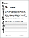 Autumn Harvest Reading Worksheet for Grades K-2