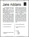 Jane Addams Reading with Questions
