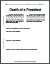 Death of a President Reading with Questions