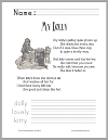"My Dolly" Poem Worksheet