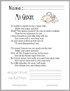 "My Grocer" Poem Worksheet