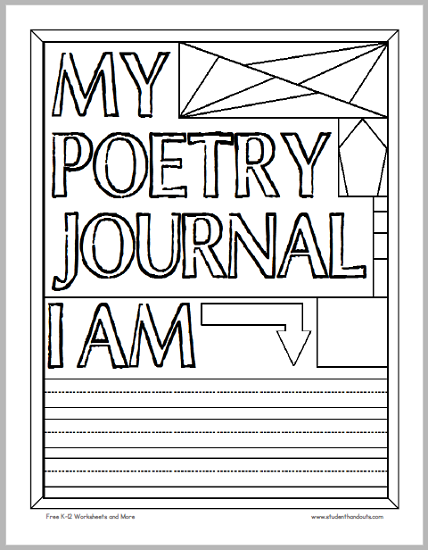 My Poetry Journal Cover to Color