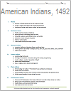 Native Americans in 1492 Printable Outline (PDF)