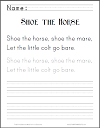 Shoe the Horse Worksheet