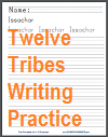 Twelve Tribes of Israel Handwriting Practice Worksheets