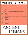 Ancient Lydians Multiple-Choice Quiz with 6 Questions