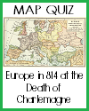 DBQ Map Quiz of Europe in 814 at the Death of Charlemagne