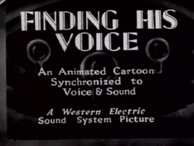 This 1929 cartoon, "Finding His Voice," was created to explain the creation of sound in motion pictures.