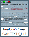 William Tyler Page's The American's Creed (1917) - Cloze Text Reading Test