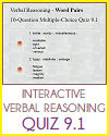 Grade 9 Interactive Verbal Reasoning Quiz #1