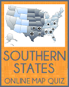 Southern States In Other Words Map and Spelling Quiz