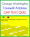 George Washington's Farewell Address Cloze Text Reading Test