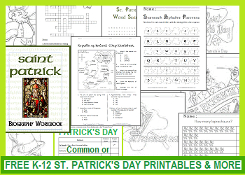 Free K-12 Printables and More for St. Patrick's Day - Worksheets, Puzzles, Games