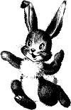 smiling hopping bunny rabbit