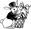 fancy bunny bringing an Easter basket