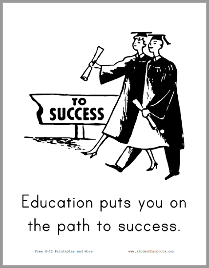 Education puts you on the path to success. - Free to print (PDF file).