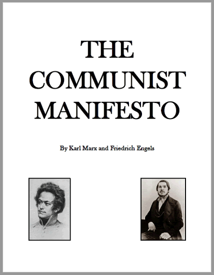 The Communist Manifesto by Marx and Engels - Free to print (PDF file). Complete text, 39 pages in length, with footnotes.