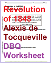Alexis de Tocqueville on the Revolution of 1848 - DBQ Worksheet