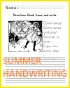 Sunny Day Handwriting Practice Worksheet