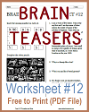 Brain Teasers Worksheet #12