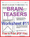 Brain Teasers Worksheet #11