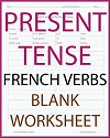 Present Tense French Verbs Worksheet